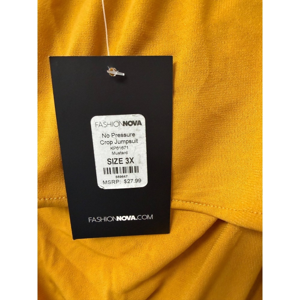 Fashion Nova Women's Capri Strapless Jumpsuit Yellow Size 3X - Picture 8 of 10